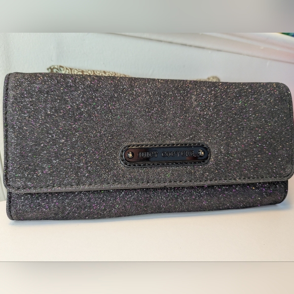 Juicy Couture Handbags - Juicy Couture Sparkling Black And Purple Wallet/Clutch